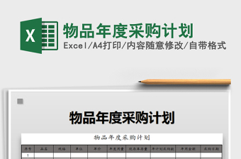 2021年物品年度采購(gòu)計(jì)劃