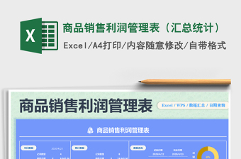 2021年商品銷售利潤(rùn)管理表（匯總統(tǒng)計(jì)）