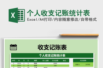 2021年個(gè)人收支記賬統(tǒng)計(jì)表