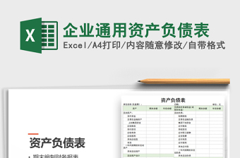 2021年企業(yè)通用資產(chǎn)負債表