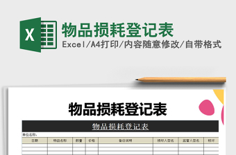 2021年物品損耗登記表