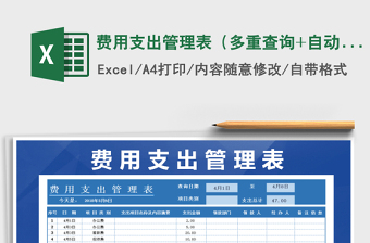 2021年費(fèi)用支出管理表（多重查詢+自動(dòng)圖表分析)免費(fèi)下載