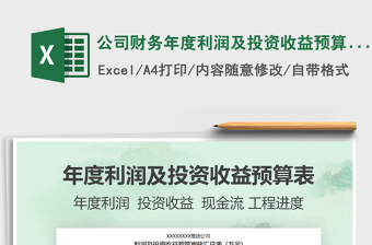 2021年公司財(cái)務(wù)年度利潤及投資收益預(yù)算表