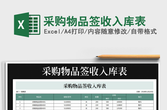 2021年采購物品簽收入庫表