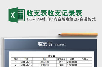 2021年收支表收支記錄表