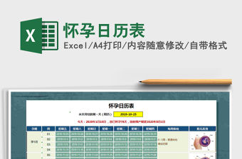 2021年懷孕日歷表