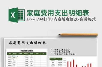 2021年家庭費用支出明細(xì)表免費下載