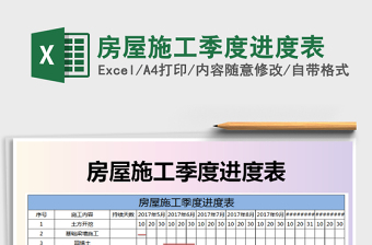 2021年房屋施工季度進度表