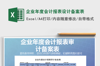 2021年企業(yè)年度會計報表設計備案表