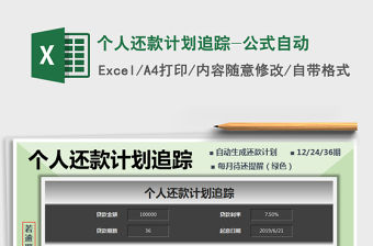 2021年個(gè)人還款計(jì)劃追蹤-公式自動(dòng)