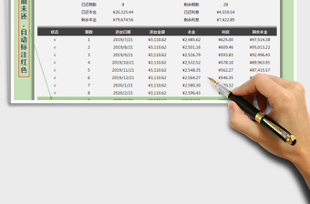 2021年个人还款计划追踪-公式自动
