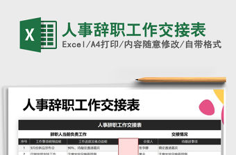 2021年人事辭職工作交接表