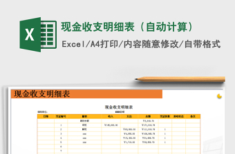 2021年現(xiàn)金收支明細表（自動計算）