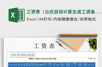 2021年工資表（公式自動計算生成工資條）免費下載