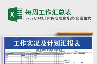 2021年每周工作匯總表