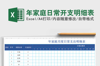 2021年年家庭日常開支明細表