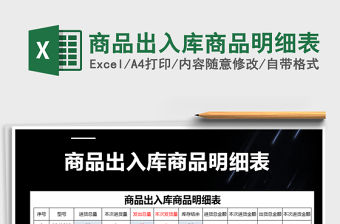2021年商品出入庫商品明細(xì)表