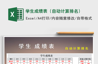 2021年學(xué)生成績表（自動計算排名）