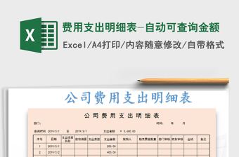 2021年費(fèi)用支出明細(xì)表-自動可查詢金額