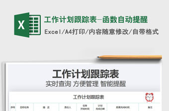 2021年工作計劃跟蹤表-函數自動提醒