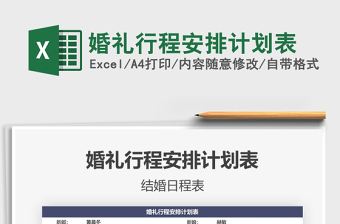 2021年婚禮行程安排計劃表