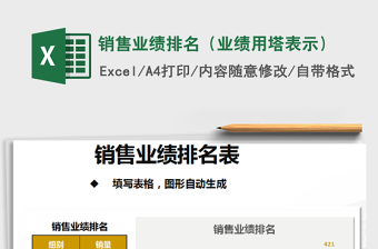 2021年銷售業(yè)績排名（業(yè)績用塔表示）免費(fèi)下載