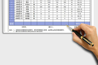 2021年飯店倉庫物品出入庫記錄表