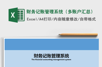 2021年財(cái)務(wù)記賬管理系統(tǒng)（多賬戶匯總）