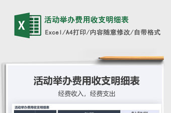 2021年活動舉辦費用收支明細表