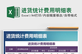 2021年進貨統(tǒng)計費用明細表