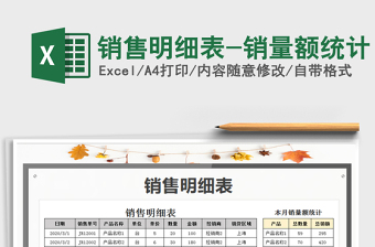 2021年銷售明細表-銷量額統(tǒng)計
