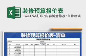 2021年裝修預算報價表