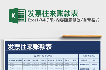 2021年發(fā)票往來賬款表