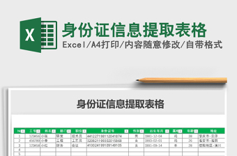 2021年身份證信息提取表格