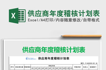 2021年供應商年度稽核計劃表