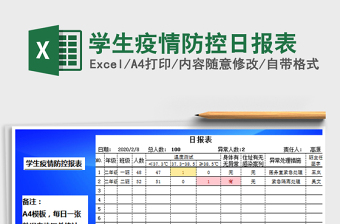 2021年学生疫情防控日报表