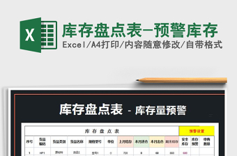2021年庫存盤點表-預(yù)警庫存