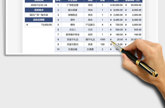 2021年圣誕節(jié)活動(dòng)籌辦預(yù)算表