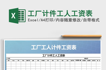 2021年工廠計件工人工資表免費下載