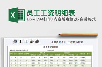 2021年員工工資明細表