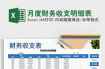 2021年月度財(cái)務(wù)收支明細(xì)表