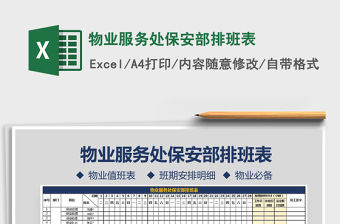 2021年物業(yè)服務(wù)處保安部排班表