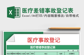 2021年醫(yī)療差錯事故登記表