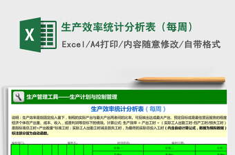 2021年生產(chǎn)效率統(tǒng)計分析表（每周）