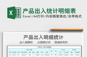2021年產(chǎn)品出入統(tǒng)計(jì)明細(xì)表