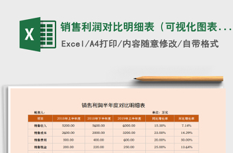 销售利润表-可视化图Excel表格模板