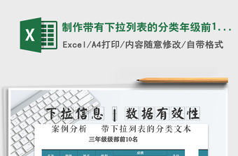 2021年制作帶有下拉列表的分類年級前10名成績單