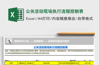 2021年公關(guān)活動(dòng)現(xiàn)場(chǎng)執(zhí)行流程控制表