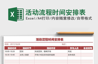 2021年活動流程時間安排表