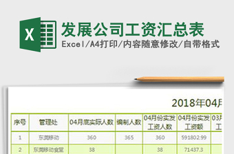 2021年發(fā)展公司工資匯總表